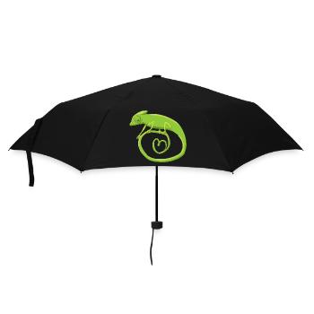 Caméléon sonnant avec le cœur - Parapluie standard - noir - Devant