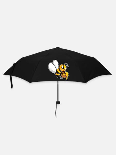 Fleißige Honigbiene - Regenschirm (klein) - Schwarz