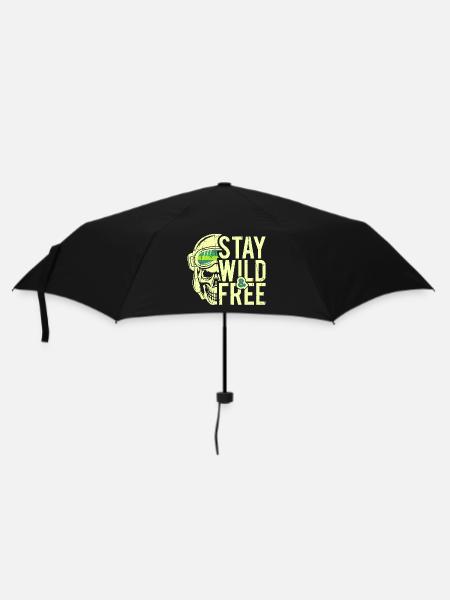 Stay Wild & Free - Regenschirm (klein) - Schwarz