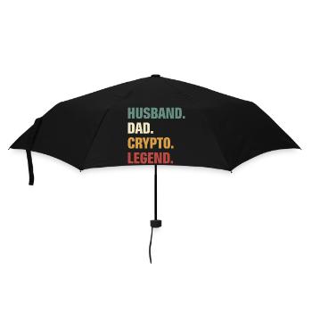 Crypto Papa - Regenschirm (klein) - Schwarz - Vorne