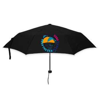Delfine, keep the sea plastic free - Regenschirm (klein) - Schwarz - Vorne