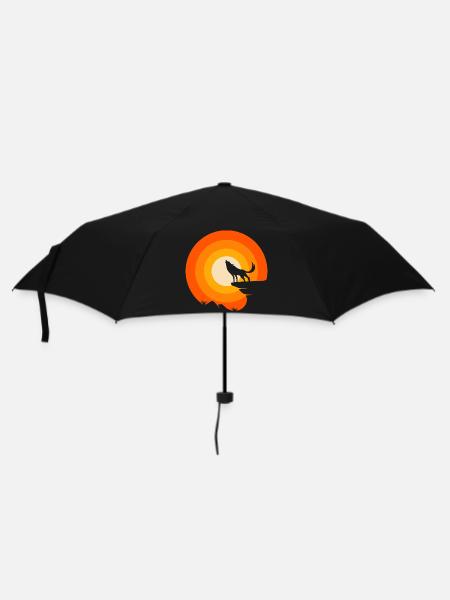 Wolf ist mein Krafttier - Regenschirm (klein) - Schwarz