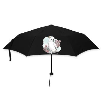 Kakadu mit Blumen - Regenschirm (klein) - Schwarz - Vorne