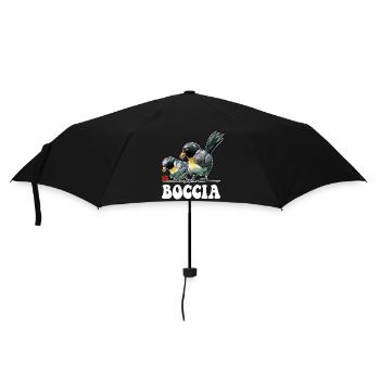 Bocciaspieler Vogel mit Boccia Kugeln Boccia - Regenschirm (klein) - Schwarz - Vorne