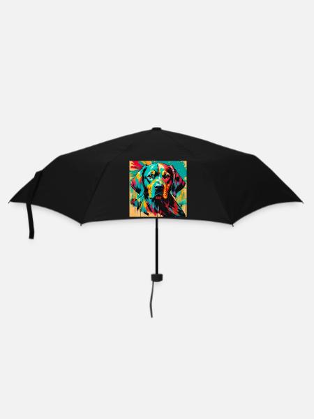 Hund - Regenschirm (klein) - Schwarz