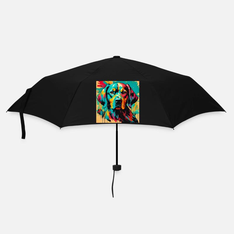 Hund - Regenschirm (klein) - Schwarz