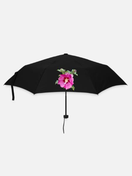 ROSA HIBISKUS - Regenschirm (klein) - Schwarz