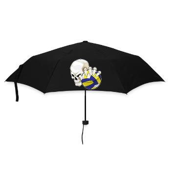 Totenkopf Volleyballspieler Volleyball - Regenschirm (klein) - Schwarz - Vorne