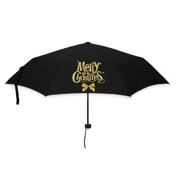 Frohe Weihnachten, Frohe Weihnachten, Frohe Feiertage - Regenschirm (klein) - Schwarz - Vorne