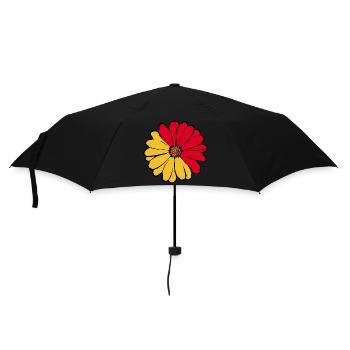 70er Jahre Blume Geschenk  - Regenschirm (klein) - Schwarz - Vorne