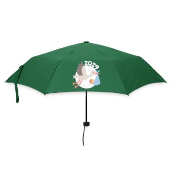 Storch mit Baby 2029 - Regenschirm (klein) - Flaschengrün - Vorne
