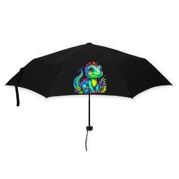 Dinosaurier - Regenschirm (klein) - Schwarz - Vorne