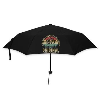 1977 June 1977 Birthday June 1977 June Gift - Umbrella (small) - black - Front