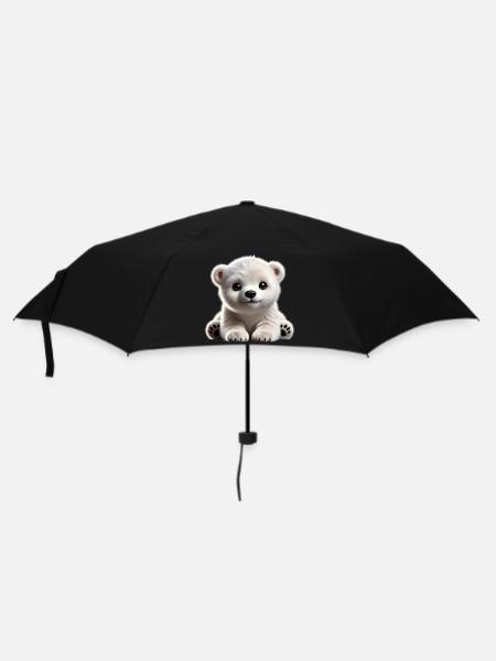 Cute polar bear cub design - Umbrella (small) - black