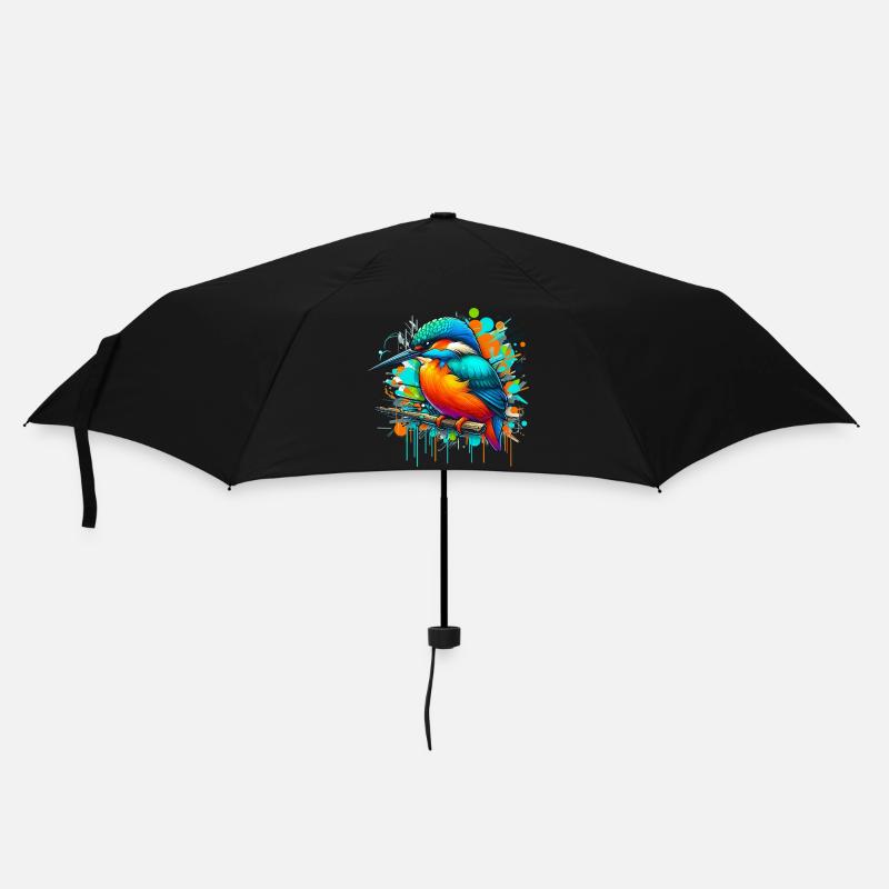 Eisvogel - Regenschirm (klein) - Schwarz