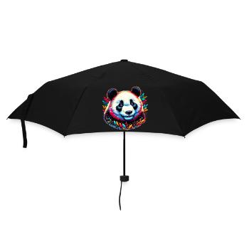 Panda - Regenschirm (klein) - Schwarz - Vorne