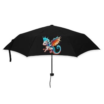 Drache - Regenschirm (klein) - Schwarz - Vorne