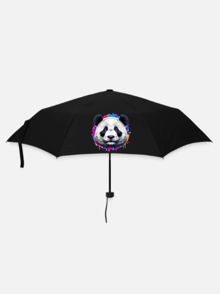 Panda - Regenschirm (klein) - Schwarz