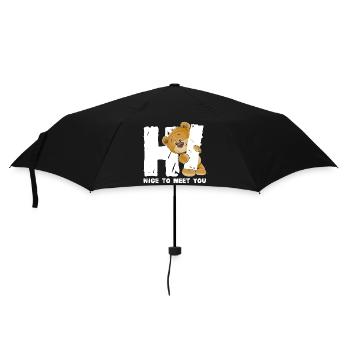 Ours en peluche mignon salutation dicton anglais - Parapluie standard - noir - Devant