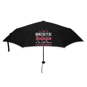 Arbeitskollegin Geschenkidee Beste Kollegin - Regenschirm (klein) - Schwarz - Vorne