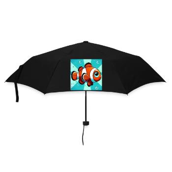 Poisson-clown - Parapluie standard - noir - Devant