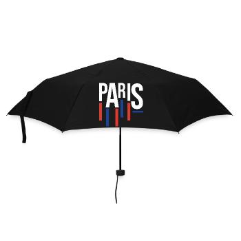 Paris Typography with Flag Accents - Umbrella (small) - black - Front
