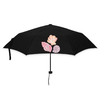 Seashell Designs Illustrated in Watercolors - Umbrella (small) - black - Front