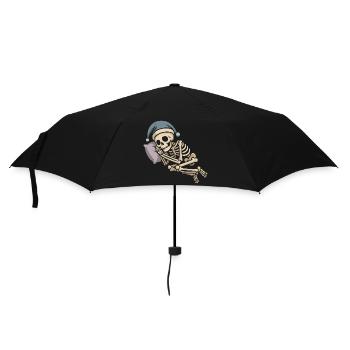 Squelette avec chapeau de Père Noël - Parapluie standard - noir - Devant