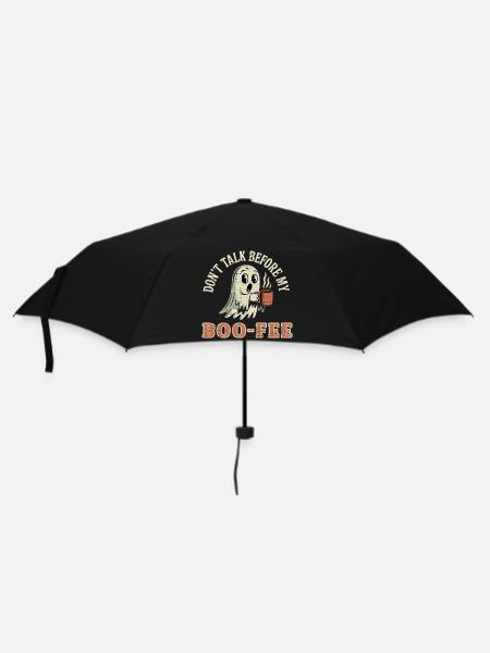 Spooky Ghost with Coffee Quote - Umbrella (small) - black