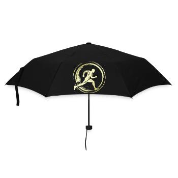 Laufen Joggen Marathon Silhouette - Regenschirm (klein) - Schwarz - Vorne