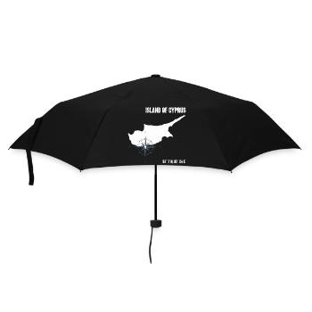 Zypern Insel Umriss mit Kompass und Koordinaten - Regenschirm (klein) - Schwarz - Vorne