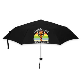 Inspiring Giraffe with Rainbow Glasses - Umbrella (small) - black - Front