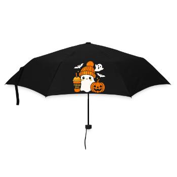Süßer Geist Kaffee Mütze Cartoon Halloween - Regenschirm (klein) - Schwarz - Vorne