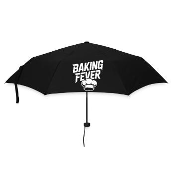 Backfieber Logo mit Kochmütze - Regenschirm (klein) - Schwarz - Vorne