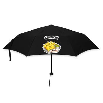 Käse-Nachos Kawaii Cartoon - Regenschirm (klein) - Schwarz - Vorne