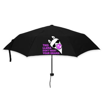 This Llama Don't Want Your Drama Kaugummiblase - Regenschirm (klein) - Schwarz - Vorne