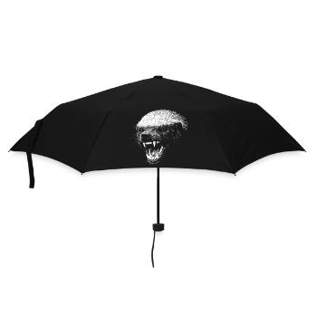 Düsteres Predatorengesicht Honigdachs - Regenschirm (klein) - Schwarz - Vorne