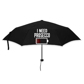 Ich brauche Prosecco Wine Funny Akkuentladung - Regenschirm (klein) - Schwarz - Vorne