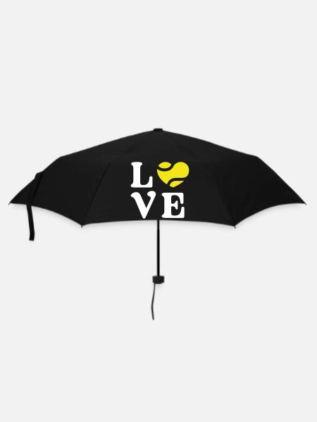 Tennis-Liebe - Regenschirm (klein) - Schwarz