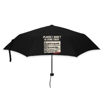 Places I Won't Be Going Today Retro Saying - Umbrella (small) - black - Front