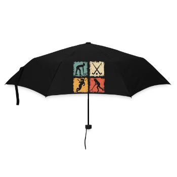 Hockey Field Hockey Retro Graphic For Women Girls - Umbrella (small) - black - Front