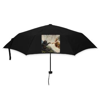 Chat gifle la main de Dieu Mème des chats drôles - Parapluie standard - noir - Devant