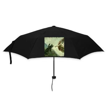 Chat gifle la main de Dieu Mème des chats drôles - Parapluie standard - noir - Devant