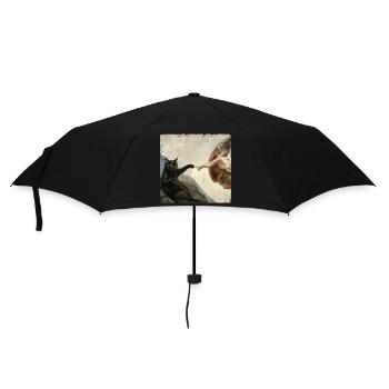 Chat gifle la main de Dieu Mème des chats drôles - Parapluie standard - noir - Devant
