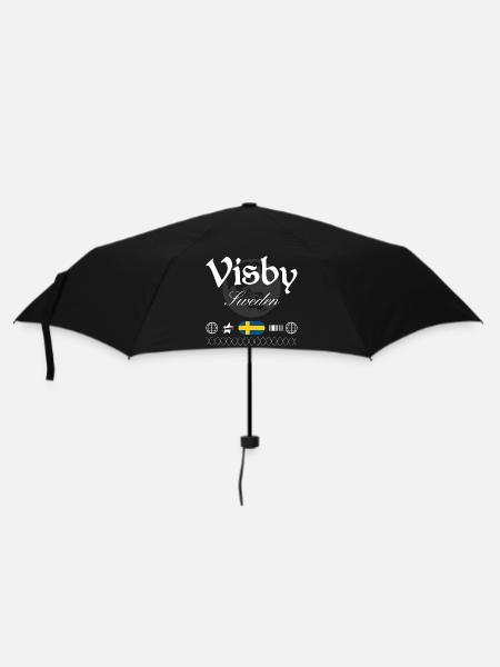 Visby Schweden Streetwear Reise Souvenir - Regenschirm (klein) - Schwarz