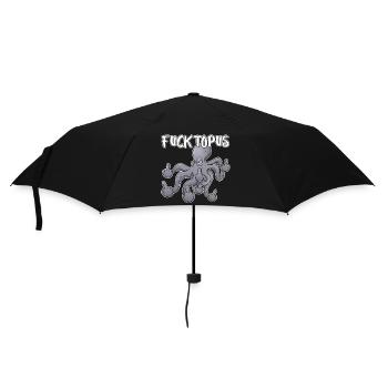Fucktopuss – Frecher Oktopus Cartoon - Regenschirm (klein) - Schwarz - Vorne
