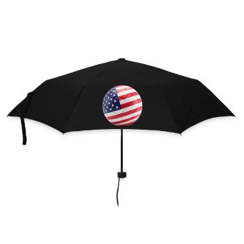 USA-FLAGGE AUF EINEM FUSSBALL - Regenschirm (klein) - Schwarz - Vorne