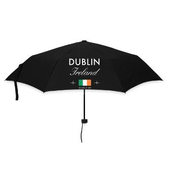 Dublin Irland Koordinaten Reise Souvenir - Regenschirm (klein) - Schwarz - Vorne