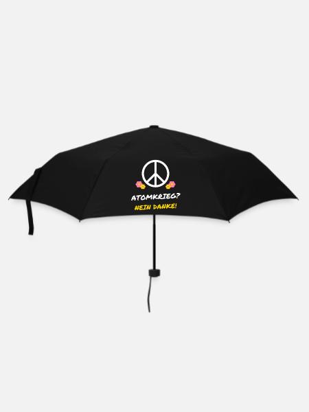 Atomkrieg? Nein danke! – Peace Zeichen - Regenschirm (klein) - Schwarz