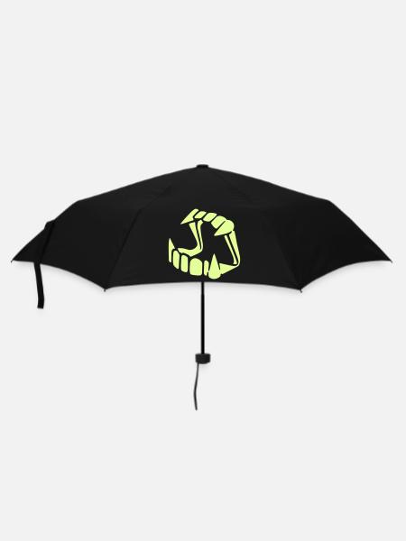 Glow in the dark Dracula - Regenschirm (klein) - Schwarz